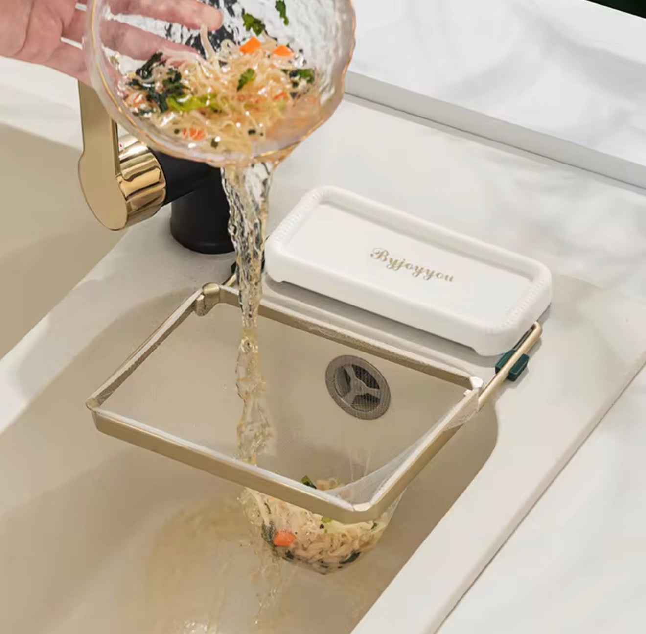 πΊπΈ US Free Shipping (No Minimum Spend) MTK High Quality Foldable Sink Strainer Bag Rack Kitchen Filter Stand Waste Collector Disposable Mesh Bags (Free 50 Bags)
