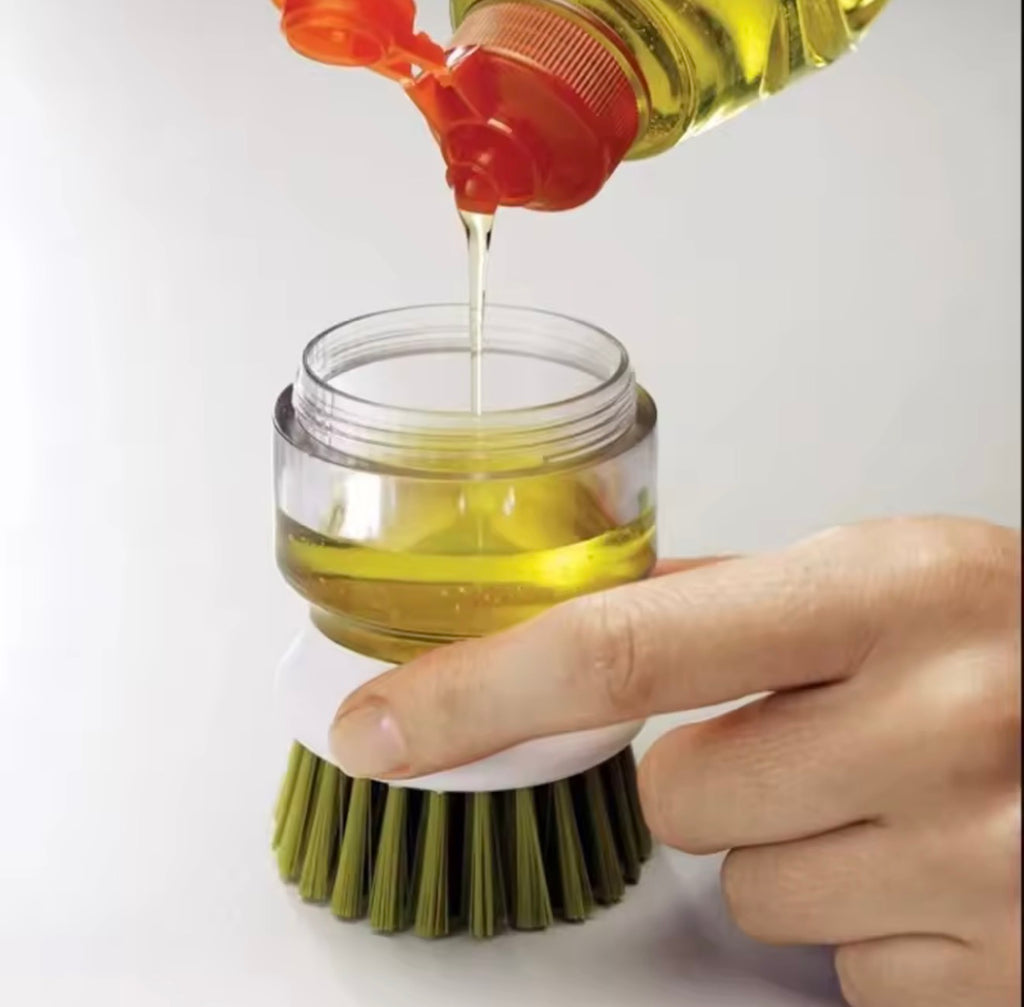 🇺🇸 US Free Shipping (No Minimum Spend) MTK 
Dish Brush With Soap Dispenser Multi Use Soap Dispensing Scrub Brush For Household Universal Kitchen Dish Palm Brush With Tary