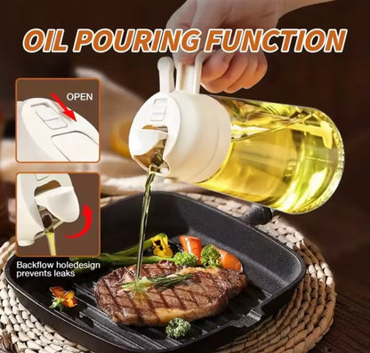 2-in-1 Oil Spray & Pour Bottle (500ml)
