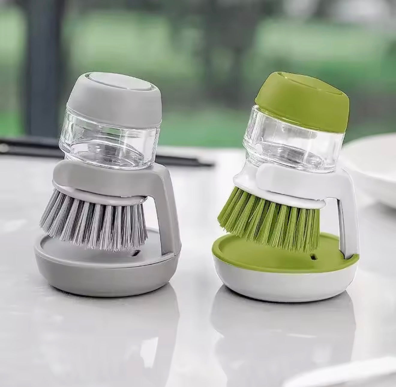 🇺🇸 US Free Shipping (No Minimum Spend) MTK 
Dish Brush With Soap Dispenser Multi Use Soap Dispensing Scrub Brush For Household Universal Kitchen Dish Palm Brush With Tary