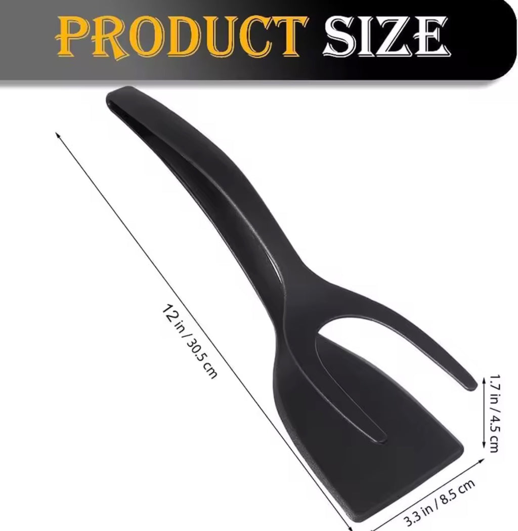 🇺🇸 US Free Shipping (No Minimum Spend) MTK 
New 2 in 1 Grip Flip Spatula Tongs Egg Flipper Spatula Nylon Non Stick Coating Pancake Fish French Toast Omelet Making Tool