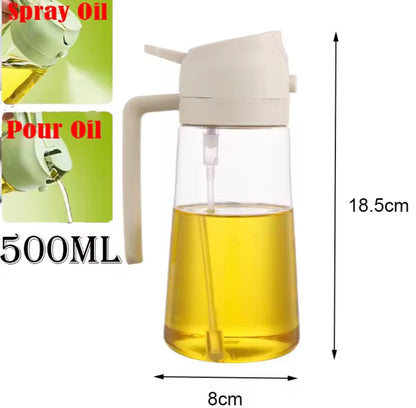 2-in-1 Oil Spray & Pour Bottle (500ml)