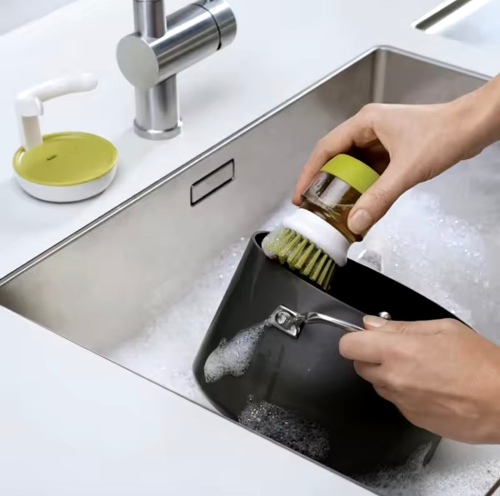 🇺🇸 US Free Shipping (No Minimum Spend) MTK 
Dish Brush With Soap Dispenser Multi Use Soap Dispensing Scrub Brush For Household Universal Kitchen Dish Palm Brush With Tary