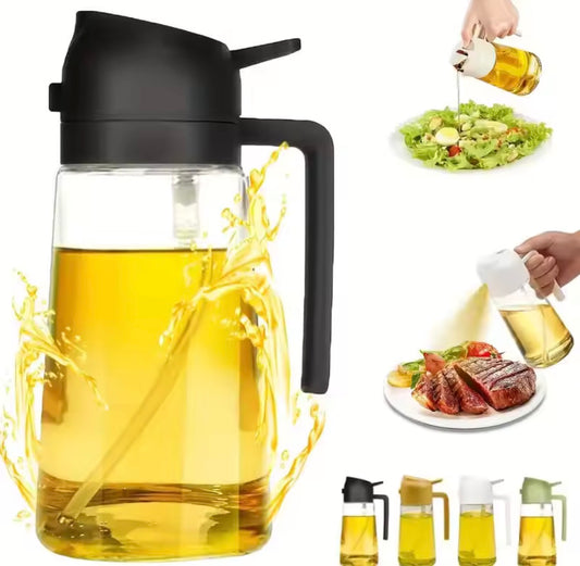 2-in-1 Oil Spray & Pour Bottle (500ml)