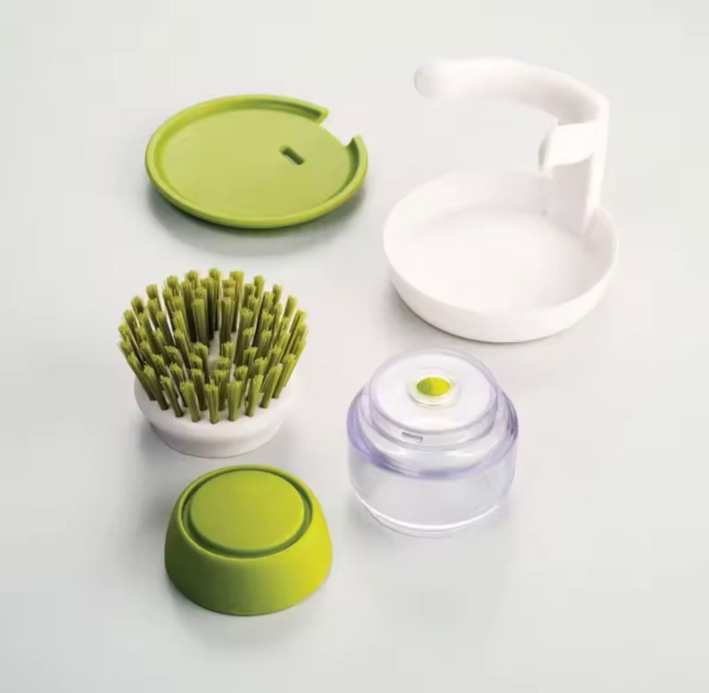 🇺🇸 US Free Shipping (No Minimum Spend) MTK 
Dish Brush With Soap Dispenser Multi Use Soap Dispensing Scrub Brush For Household Universal Kitchen Dish Palm Brush With Tary