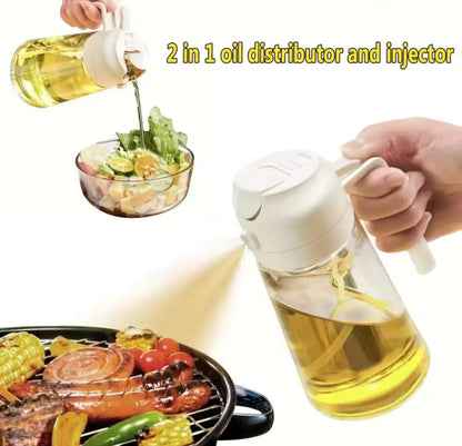 2-in-1 Oil Spray & Pour Bottle (500ml)