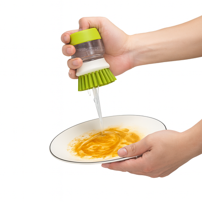 Soap-Dispensing Dish Brush with Tray