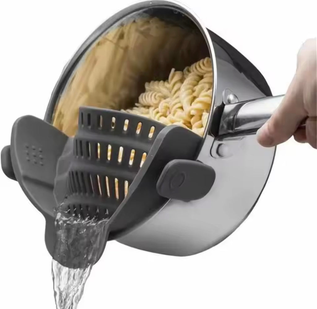 🇺🇸 US Free Shipping (No Minimum Spend) MTK Adjustable Clip-On Pot Strainer — Fits Pots, Pans & Bowls, Effortless Draining