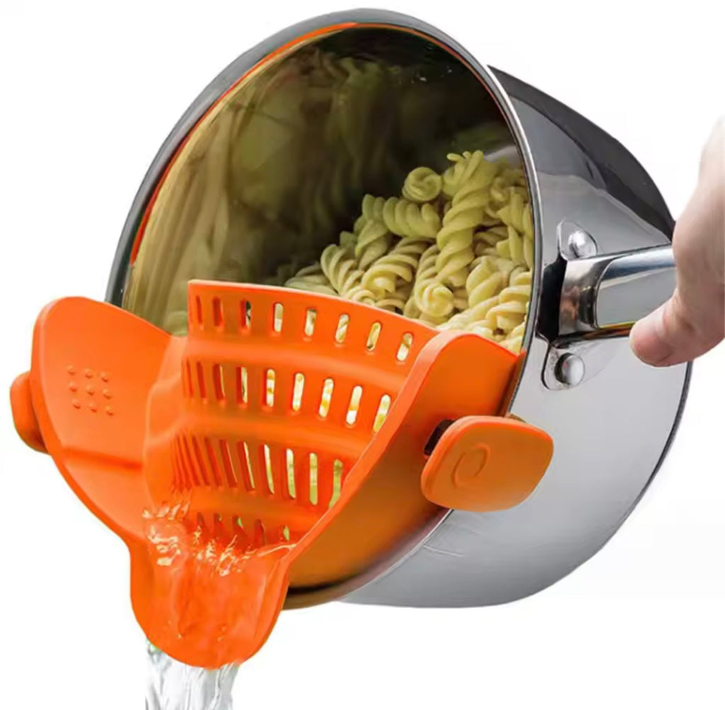 🇺🇸 US Free Shipping (No Minimum Spend) MTK Adjustable Clip-On Pot Strainer — Fits Pots, Pans & Bowls, Effortless Draining
