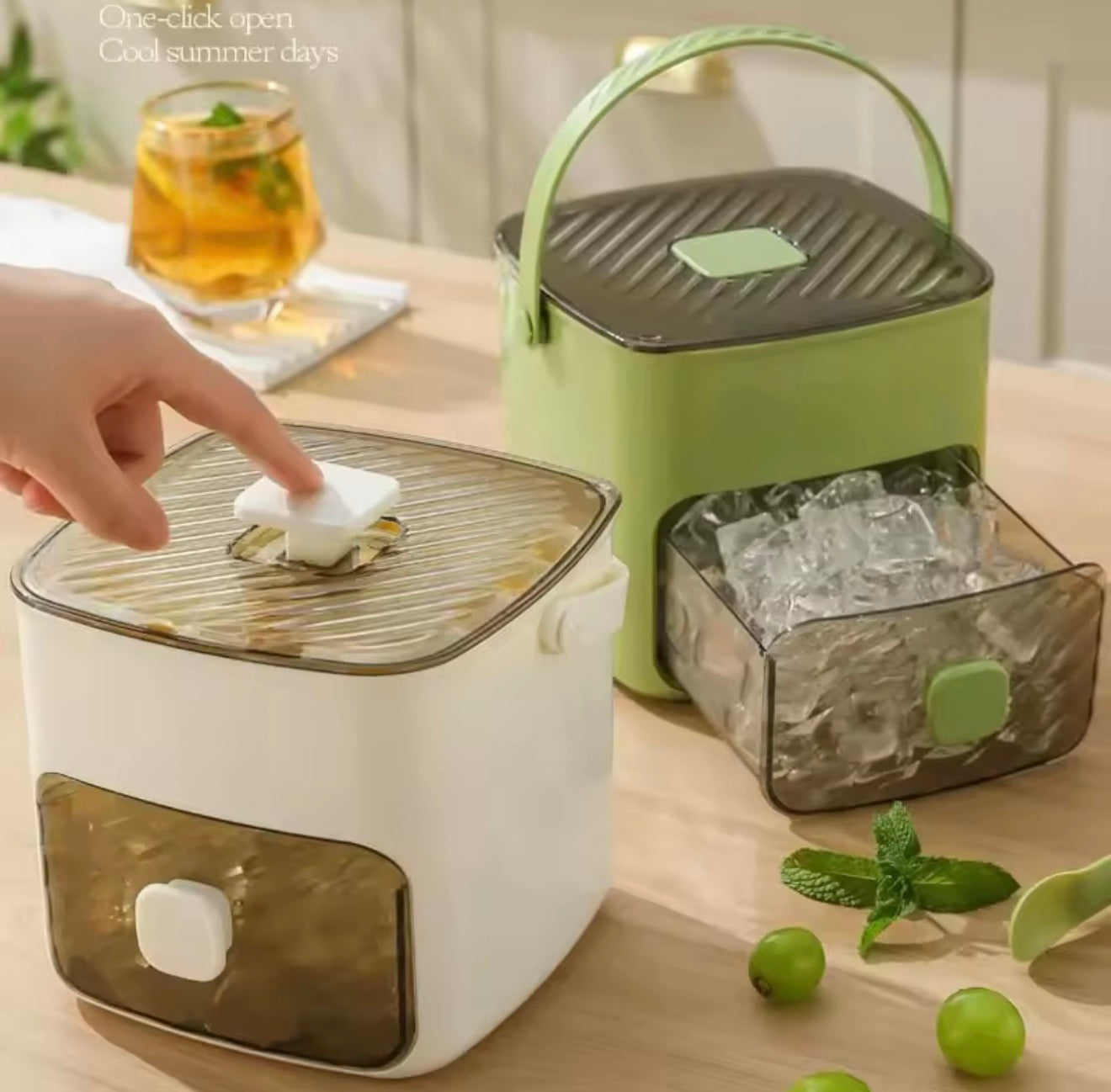 🇺🇸 US Free Shipping for US (No Minimum Spend) MTK Press Ice Tray — Double Layer, Extra Large Capacity, Includes Handle and Free Ice Tongs, Perfect for Parties and Home Use