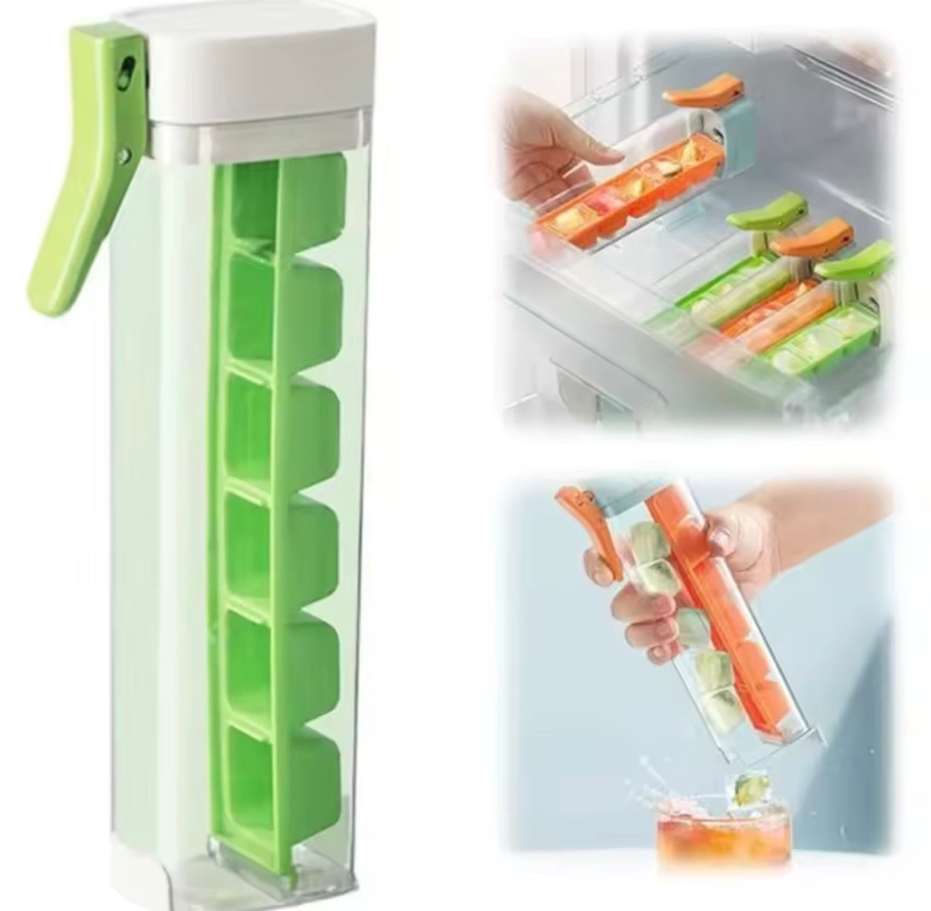🇺🇸 US Free Shipping for US (No Minimum Spend) MTK Feixiang Press Ice Cube Tray — Food-Grade, Single-Cube Design, Easy, Clean and Contact-Free Ice at Home