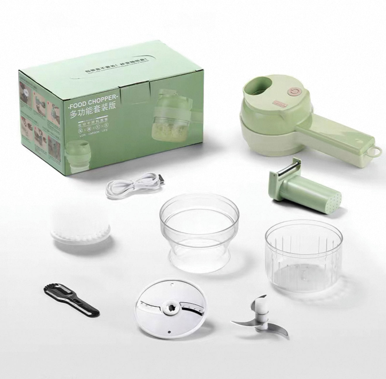 🇺🇸 US Free Shipping for US (No Minimum Spend) MTK High Quality Electric Vegetable Chopper — Efficient and Multifunctional, Crush, Slice and Grind Garlic, Chili, Onion and Ginger