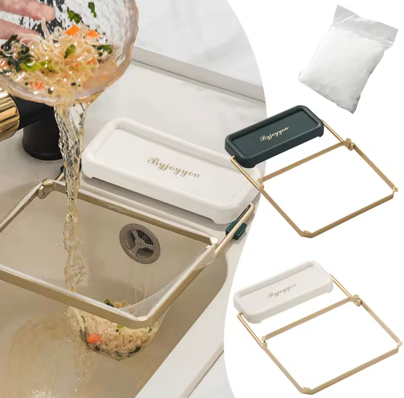 🇺🇸 US Free Shipping (No Minimum Spend) MTK High Quality Foldable Sink Strainer Bag Rack Kitchen Filter Stand Waste Collector Disposable Mesh Bags (Free 50 Bags)