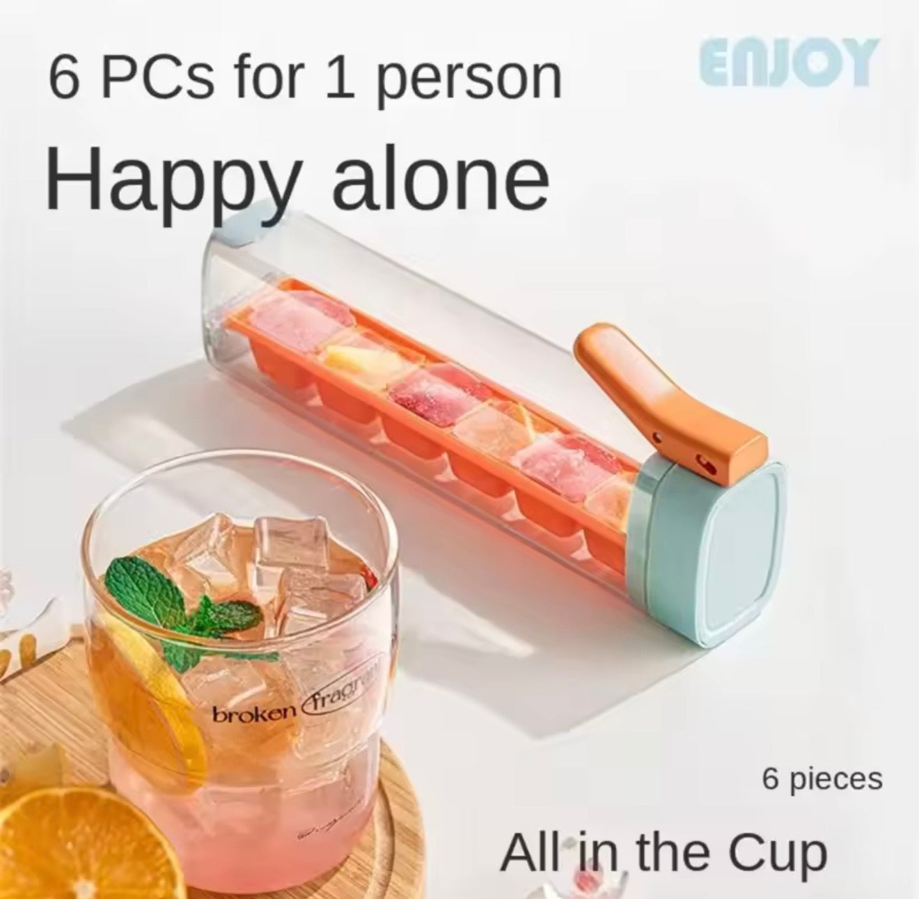 🇺🇸 US Free Shipping for US (No Minimum Spend) MTK Feixiang Press Ice Cube Tray — Food-Grade, Single-Cube Design, Easy, Clean and Contact-Free Ice at Home