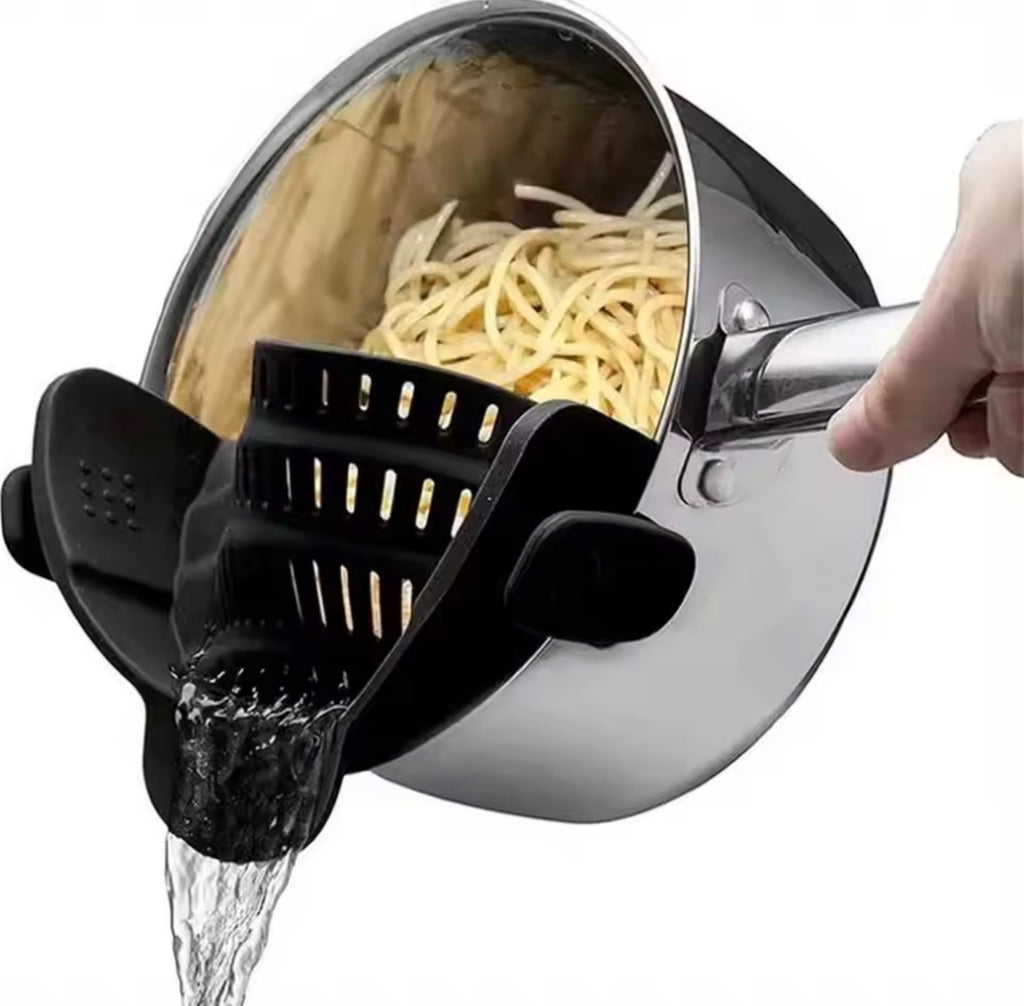 🇺🇸 US Free Shipping (No Minimum Spend) MTK Adjustable Clip-On Pot Strainer — Fits Pots, Pans & Bowls, Effortless Draining