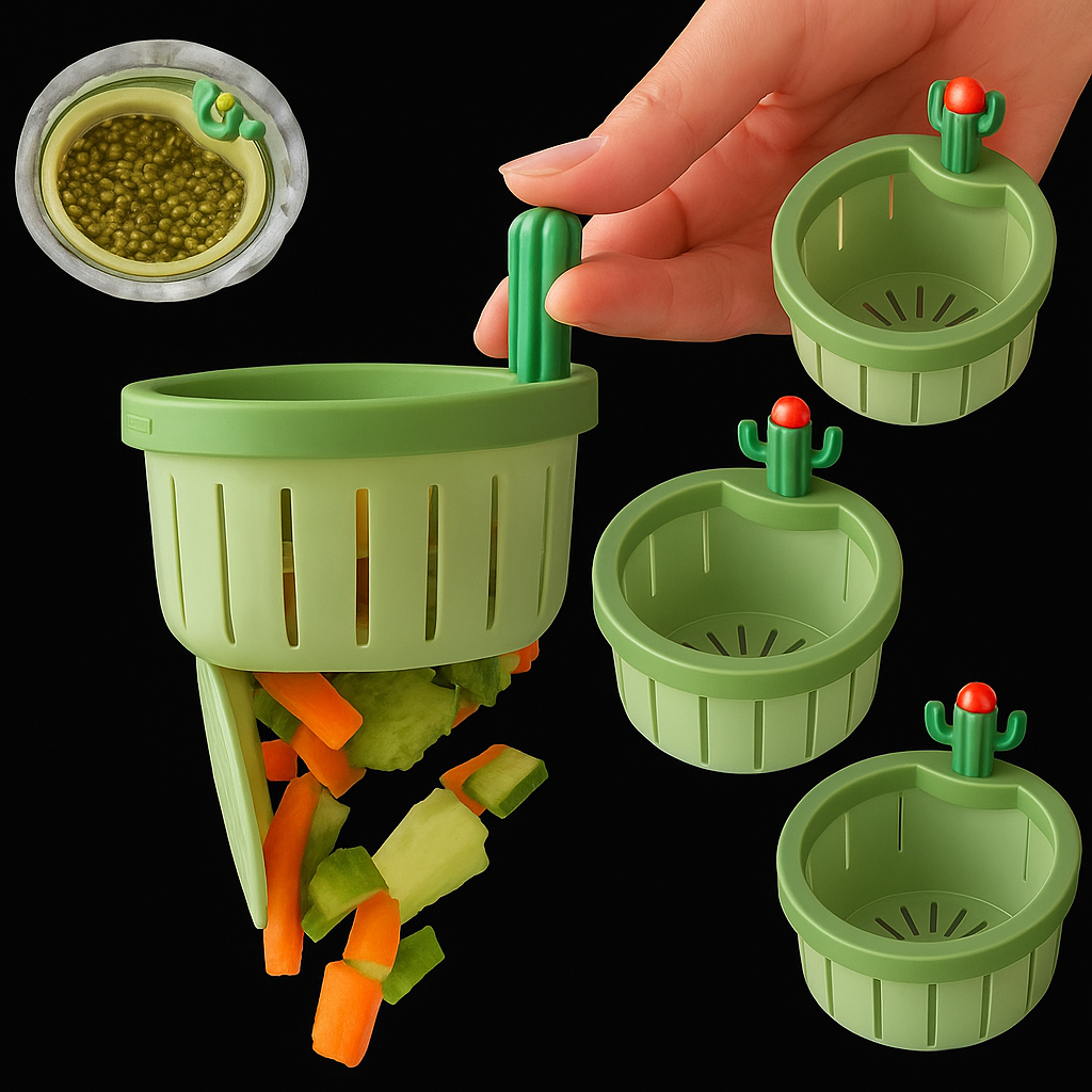 Cactus Sink Drain Strainer Press Automatic Dumping Basket Multi Functional Filter Net for Kitchen Use