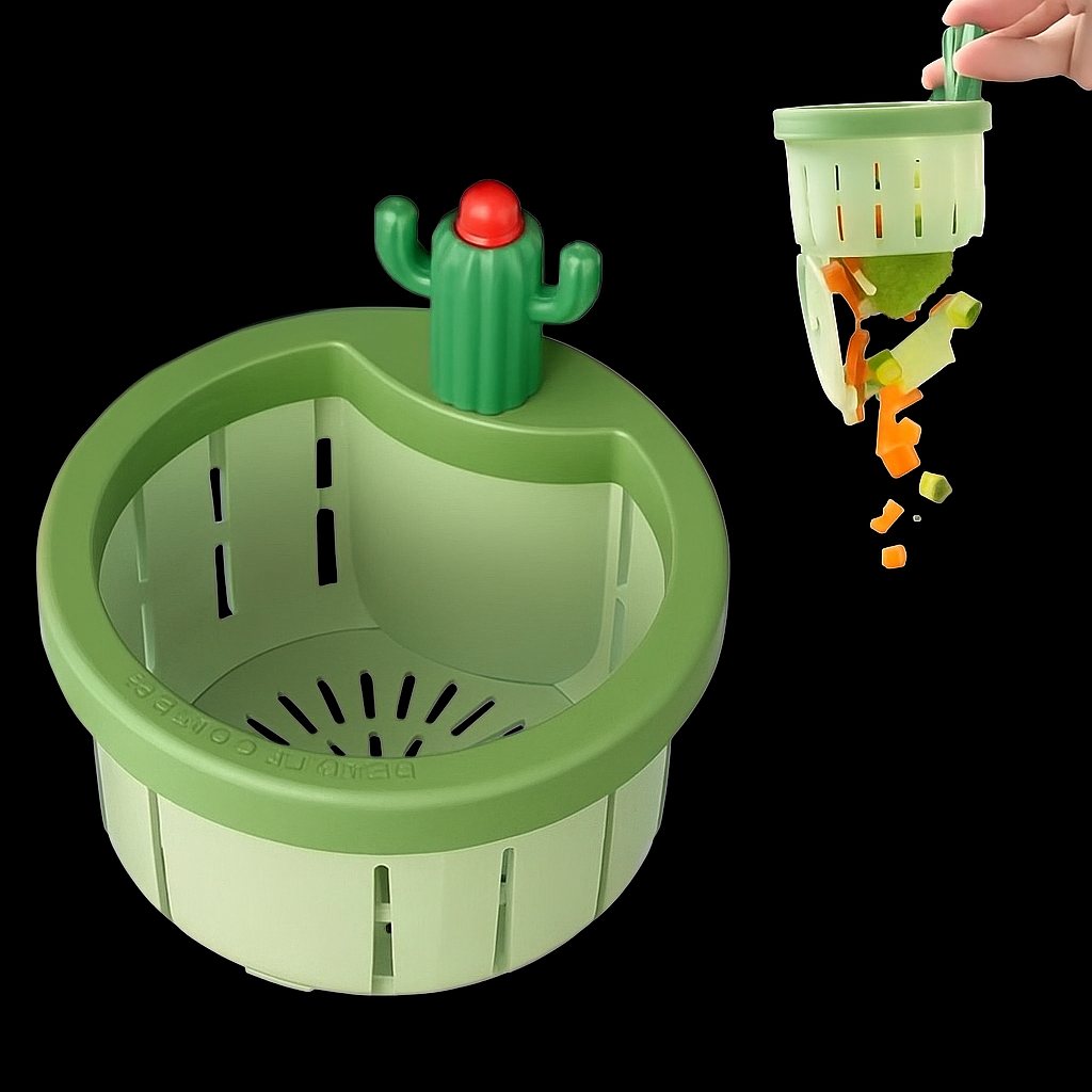 Cactus Sink Drain Strainer Press Automatic Dumping Basket Multi Functional Filter Net for Kitchen Use